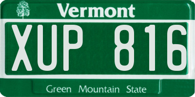 VT license plate XUP816