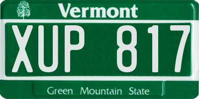 VT license plate XUP817