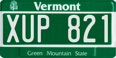 VT license plate XUP821