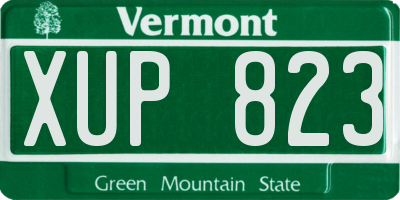 VT license plate XUP823