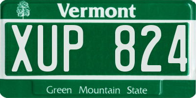 VT license plate XUP824