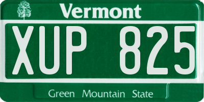 VT license plate XUP825