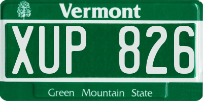 VT license plate XUP826