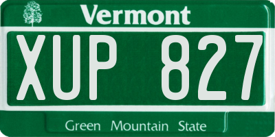 VT license plate XUP827