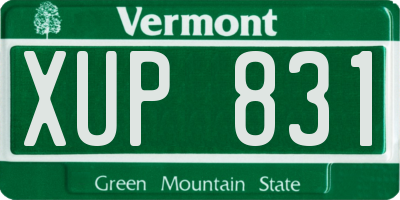 VT license plate XUP831