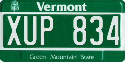 VT license plate XUP834
