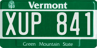 VT license plate XUP841