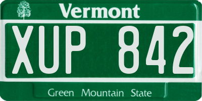 VT license plate XUP842