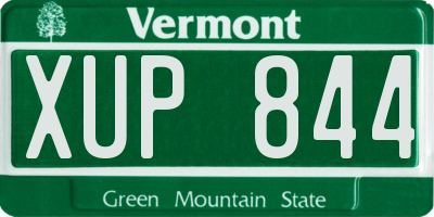 VT license plate XUP844