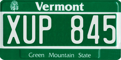 VT license plate XUP845