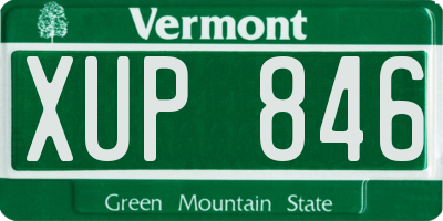 VT license plate XUP846
