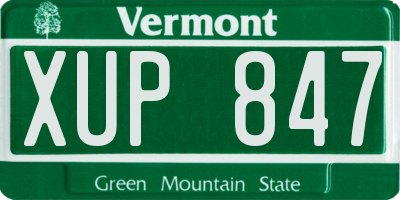 VT license plate XUP847