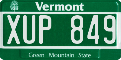 VT license plate XUP849