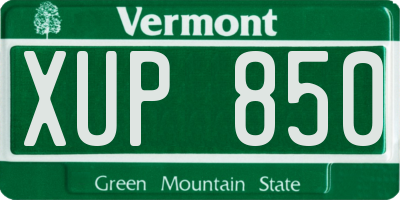 VT license plate XUP850