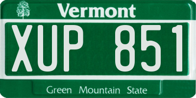 VT license plate XUP851