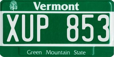 VT license plate XUP853