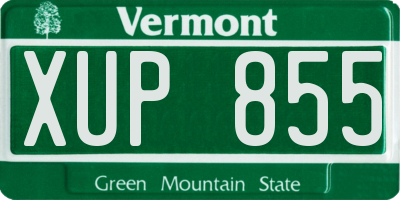 VT license plate XUP855