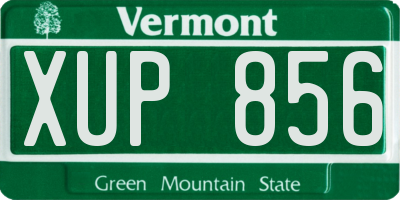 VT license plate XUP856