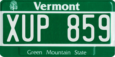 VT license plate XUP859