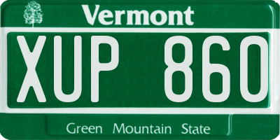 VT license plate XUP860
