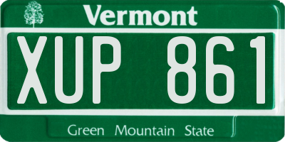 VT license plate XUP861
