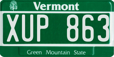 VT license plate XUP863