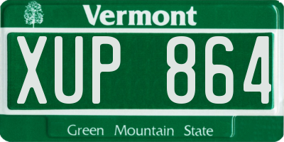 VT license plate XUP864