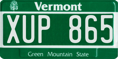 VT license plate XUP865