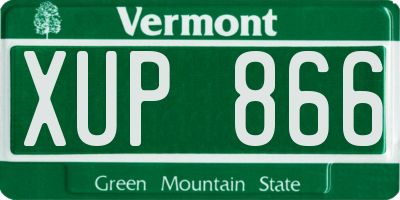 VT license plate XUP866