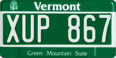 VT license plate XUP867