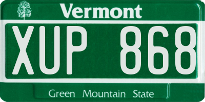 VT license plate XUP868