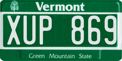 VT license plate XUP869