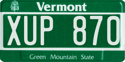 VT license plate XUP870
