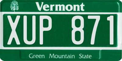 VT license plate XUP871