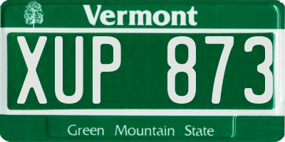 VT license plate XUP873
