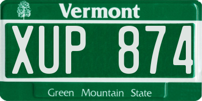 VT license plate XUP874
