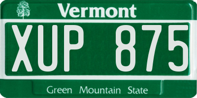 VT license plate XUP875