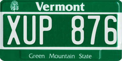 VT license plate XUP876