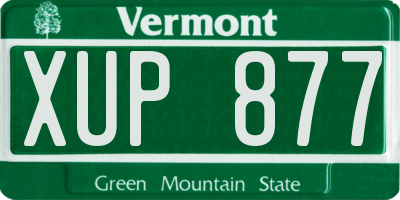 VT license plate XUP877