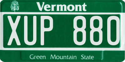 VT license plate XUP880