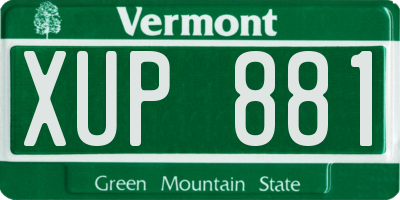 VT license plate XUP881