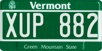 VT license plate XUP882