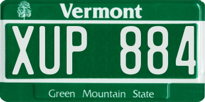 VT license plate XUP884