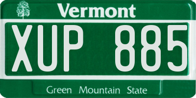 VT license plate XUP885