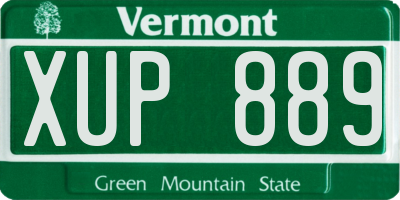 VT license plate XUP889