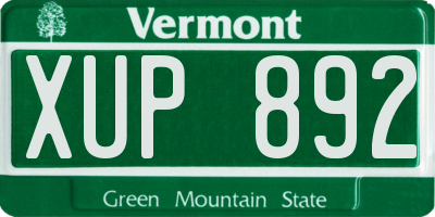 VT license plate XUP892