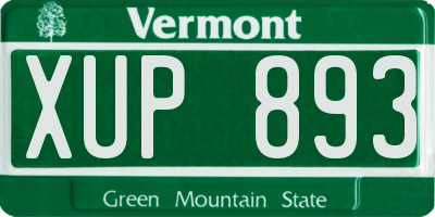 VT license plate XUP893