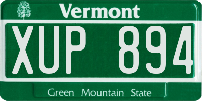 VT license plate XUP894