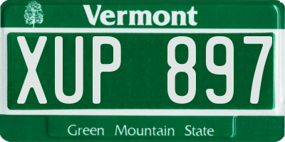 VT license plate XUP897