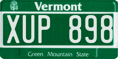 VT license plate XUP898